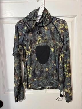 Tilos 5.5 oz spearfishing chest pad camouflage long sleeve rash guard, Size S